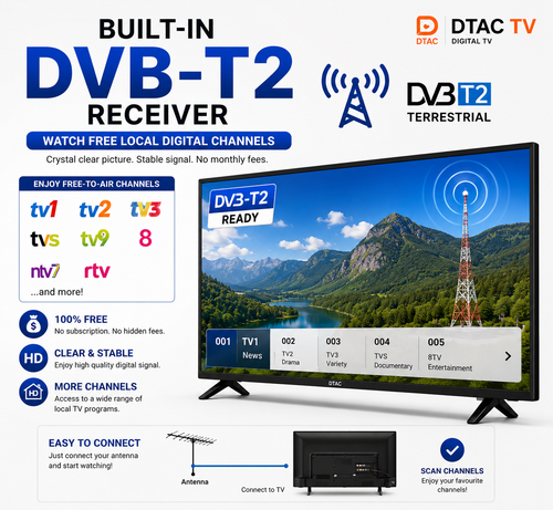 DTAC TV 22” Digital TV | DVB-T2 & HDMI Support
